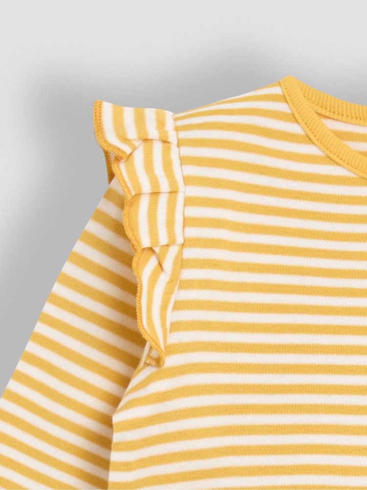 Mustard Yellow Ditsy & Stripe - JoJo Maman Bébé Pachet de 2Topuri - Image 6 of 7