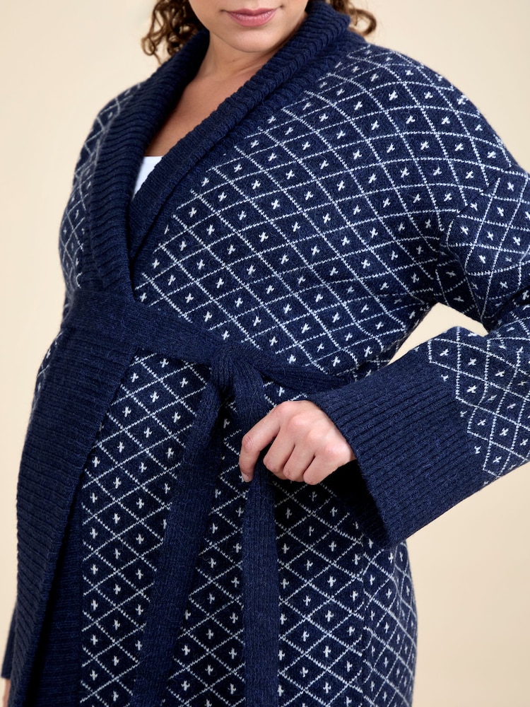JoJo Maman Bébé Patterned Shawl Maternity Cardigan - Imagem 5 de 5