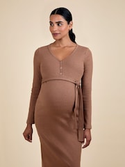 Jojo Maman Bébé Gold Popper Ribbed Dress - Image 4 of 5