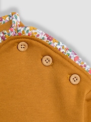 JoJo Maman Bébé Yellow Woodland Friends Applique Sweatshirt With Frill - Image 4 of 5