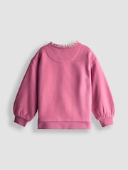 JoJo Maman Bébé Purple Woodland Friends Applique Sweatshirt With Frill - Image 2 of 3