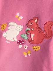 JoJo Maman Bébé Purple Woodland Friends Applique Sweatshirt With Frill - Image 3 of 3