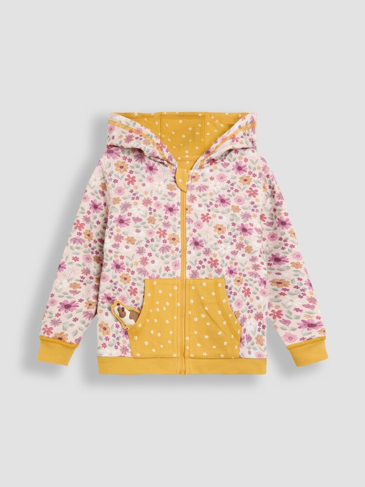 JoJo Maman Bébé Yellow Appliqué Reversible Hoodie - Image 2 of 7