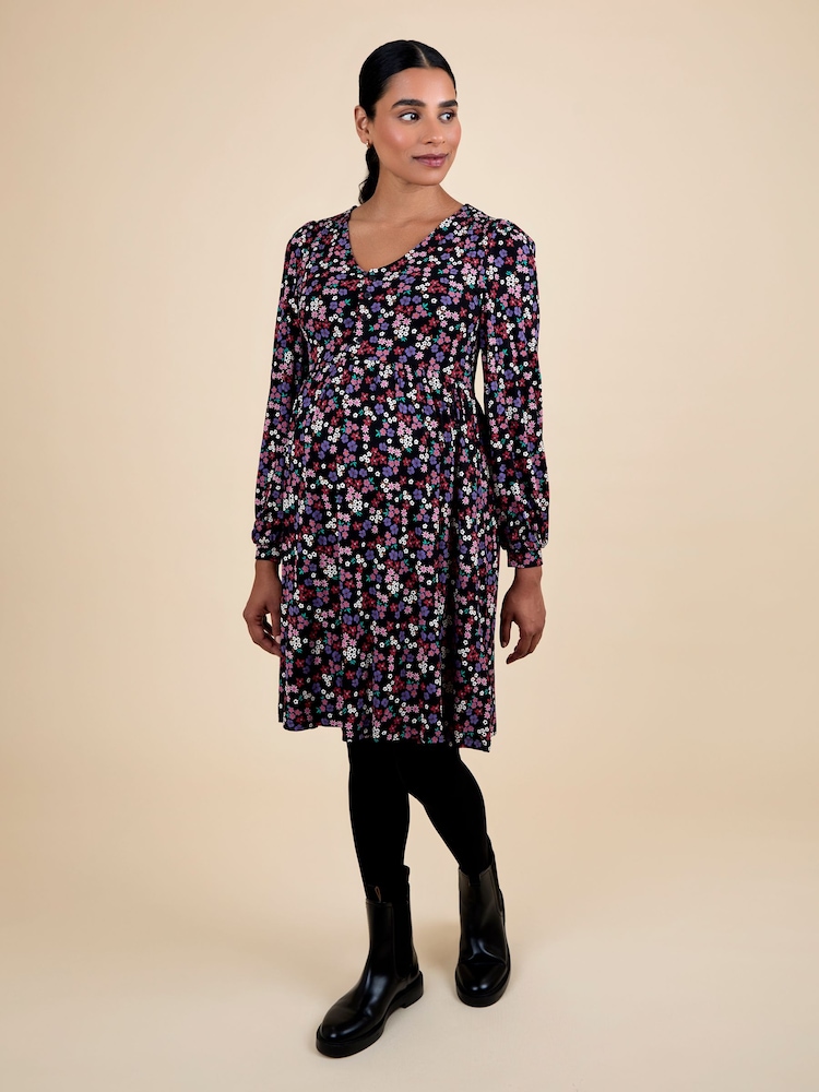 Jojo Maman Bébé Black Button Through Dress - Image 1 of 5