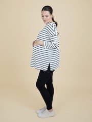 JoJo Maman Bébé Cream Stripe Tunic Maternity Top - Image 3 of 5
