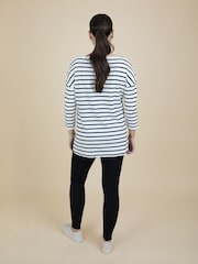 JoJo Maman Bébé Cream Stripe Tunic Maternity Top - Image 4 of 5