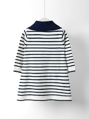 JoJo Maman Bébé Bow Collar Stripe Knitted Dress - Slika 2 iz 5