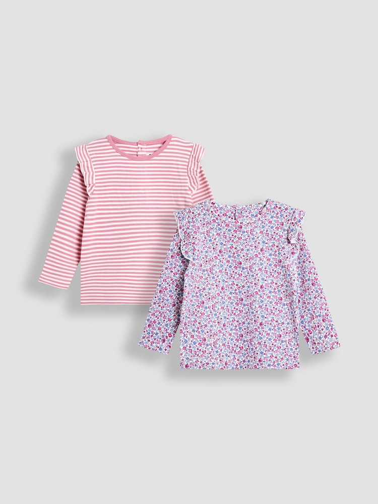 Pink - JoJo Maman Bébé 2-Pack Tops - Bild 1 von 7