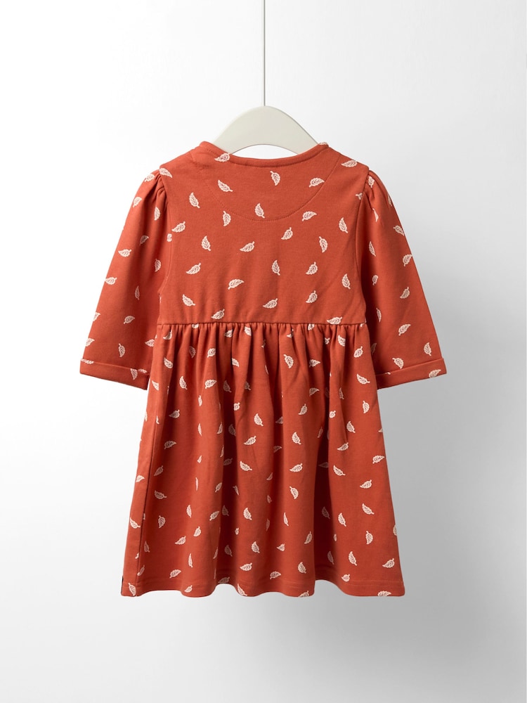 JoJo Maman Bébé Rust Orange Gruffalo Appliqué Button Front Dress - Image 2 of 4 JoJo Maman Bébé Rust Orange Gruffalo Appliqué Button Front Dress - Image 2 of 4