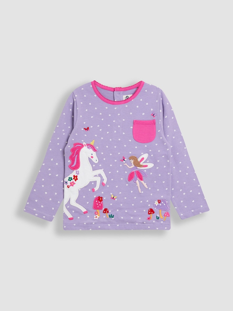 JoJo Maman Bébé Purple Appliqué Top - Image 1 of 4