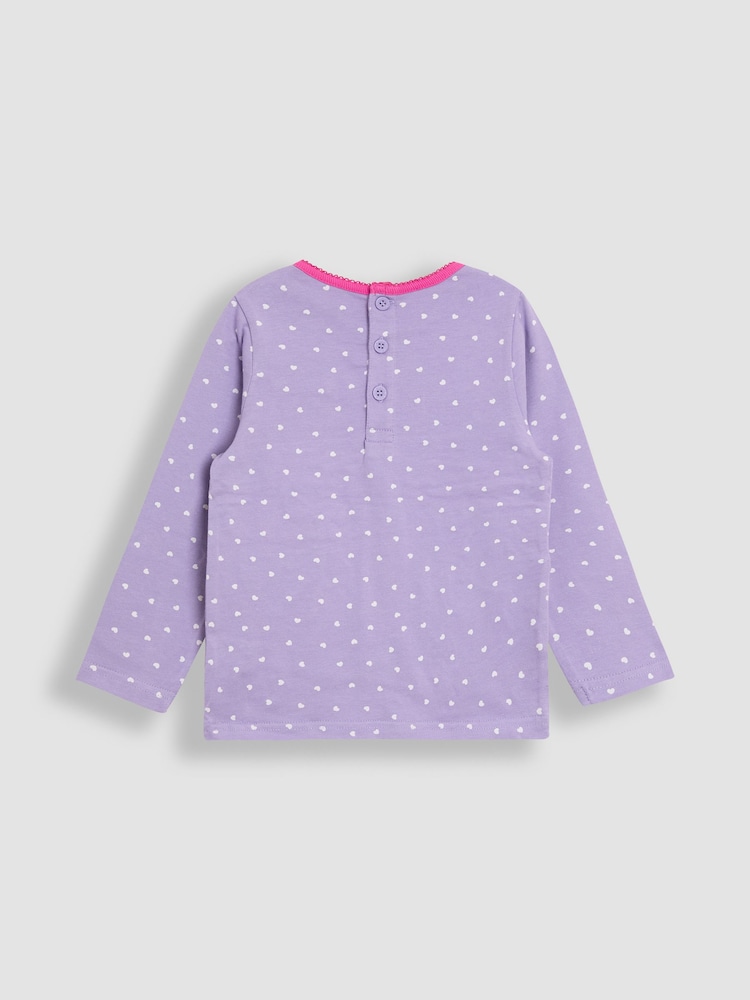 JoJo Maman Bébé Purple Appliqué Top - Image 2 of 4