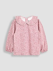 Pink - JoJo Maman Bébé 2-Pack Printed Collar Tops - Bild 2 von 7
