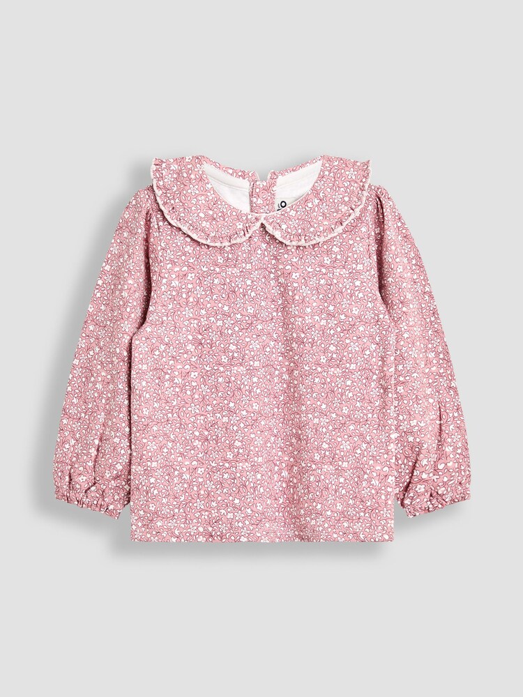 Pink - JoJo Maman Bébé 2-Pack Printed Collar Tops - Bild 2 von 7