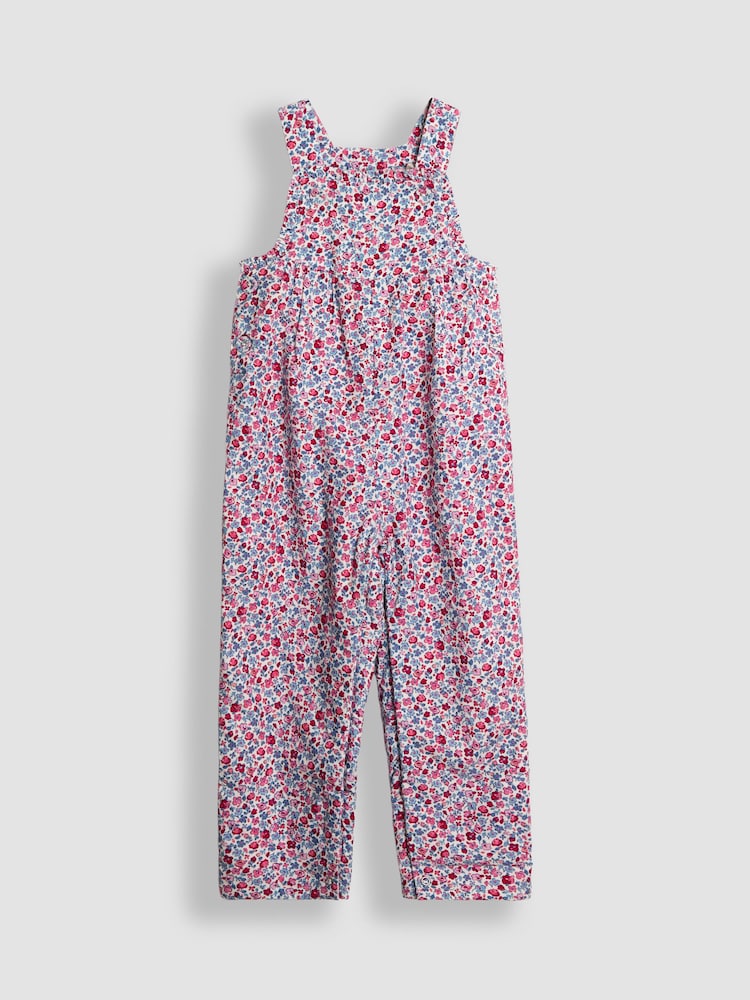 Jojo Maman Bébé Pink Printed Dungarees - Image 1 of 3