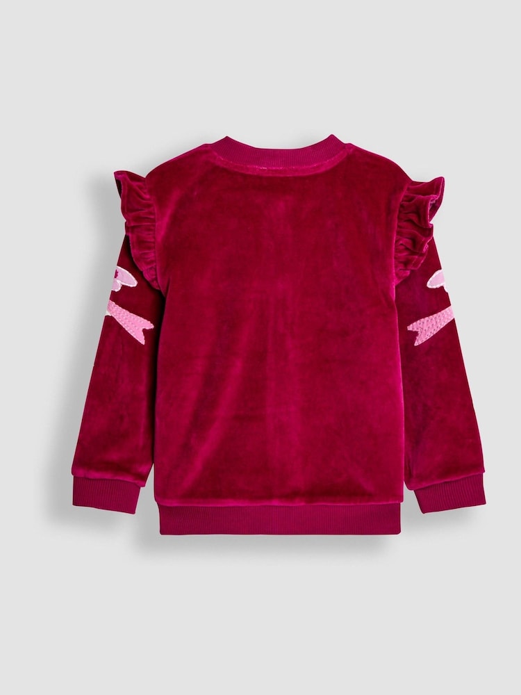 طائر بيري مورد - سترة Velour بتصميم مكشكش ومطرز من JoJo Maman Bébé - صورة 4 من 4 طائر بيري مورد - سترة Velour بتصميم مكشكش ومطرز من JoJo Maman Bébé - صورة 4 من 4