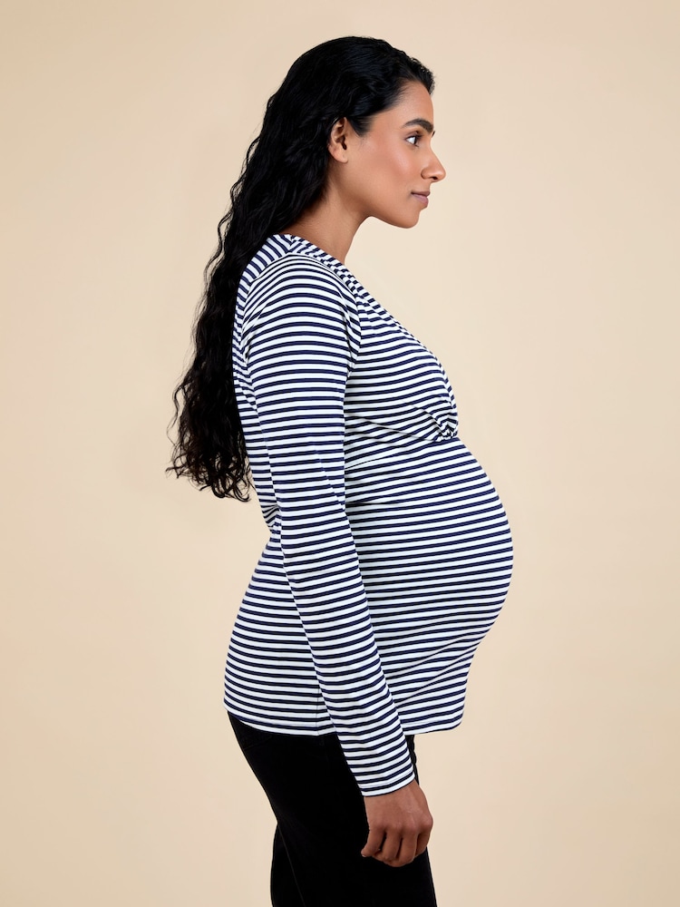 JoJo Maman Bébé Blue 2-Pack Maternity & Nursing Top - Image 2 of 5 JoJo Maman Bébé Blue 2-Pack Maternity & Nursing Top - Image 2 of 5