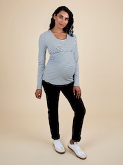 JoJo Maman Bébé Blue 2-Pack Maternity & Nursing Top - Image 4 of 5