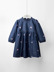 Jojo Maman Bébé Blue Woven Dress - Image 1 of 4