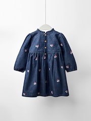 Jojo Maman Bébé Blue Woven Dress - Image 2 of 4