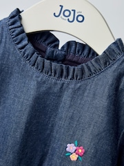 Jojo Maman Bébé Blue Woven Dress - Image 3 of 4