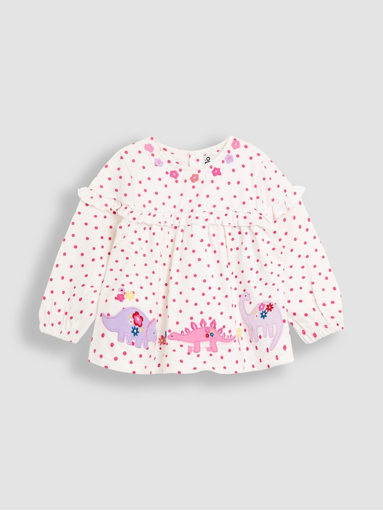 JoJo Maman Bébé Cream Appliqué Tunic Top - Image 1 of 3