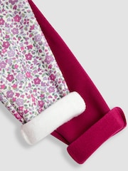 JoJo Maman Bébé Berry Pink Floral Fleece-Lined Printed Leggings 2 Pack - Image 7 of 7