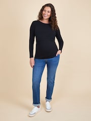 JoJo Maman Bébé Oatmeal 2-Pack Ribbed Maternity & Nursing Top - Image 11 of 15