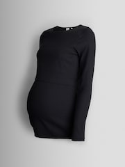 JoJo Maman Bébé Oatmeal 2-Pack Ribbed Maternity & Nursing Top - Image 13 of 15