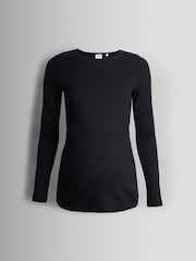 JoJo Maman Bébé Oatmeal 2-Pack Ribbed Maternity & Nursing Top - Image 14 of 15
