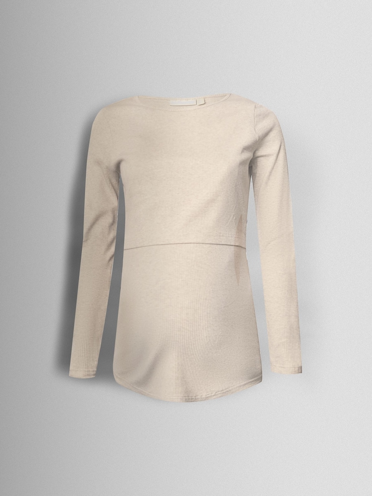 JoJo Maman Bébé Oatmeal 2-Pack Ribbed Maternity & Nursing Top - Image 15 of 15 JoJo Maman Bébé Oatmeal 2-Pack Ribbed Maternity & Nursing Top - Image 15 of 15