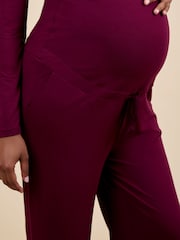 JoJo Maman Bébé Wine Lace Insert Maternity Pyjamas Set - Image 8 of 8