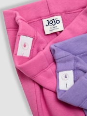 JoJo Maman Bébé Fuchsia Pink Fleece-Lined Leggings 2 Pack - Image 6 of 7
