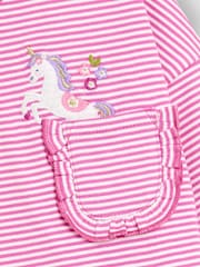 JoJo Maman Bébé Pink Drop Shoulder Stripe Top - Image 3 of 3