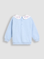 JoJo Maman Bébé Blue Appliqué Collar Sweatshirt - Image 2 of 3