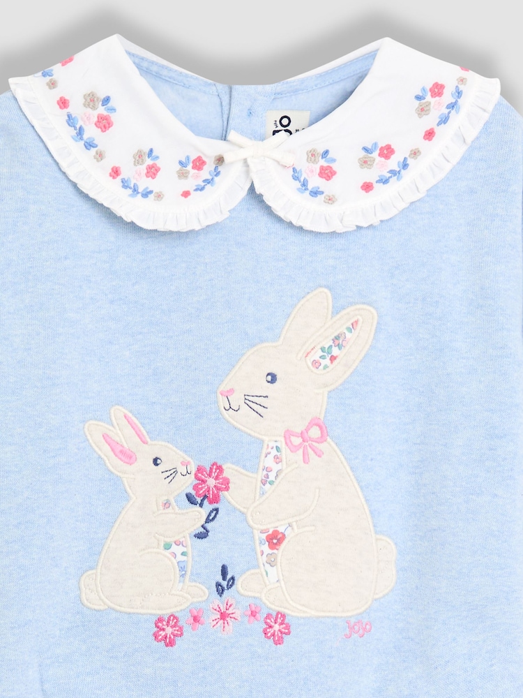 JoJo Maman Bébé Blue Appliqué Collar Sweatshirt - Image 3 of 3