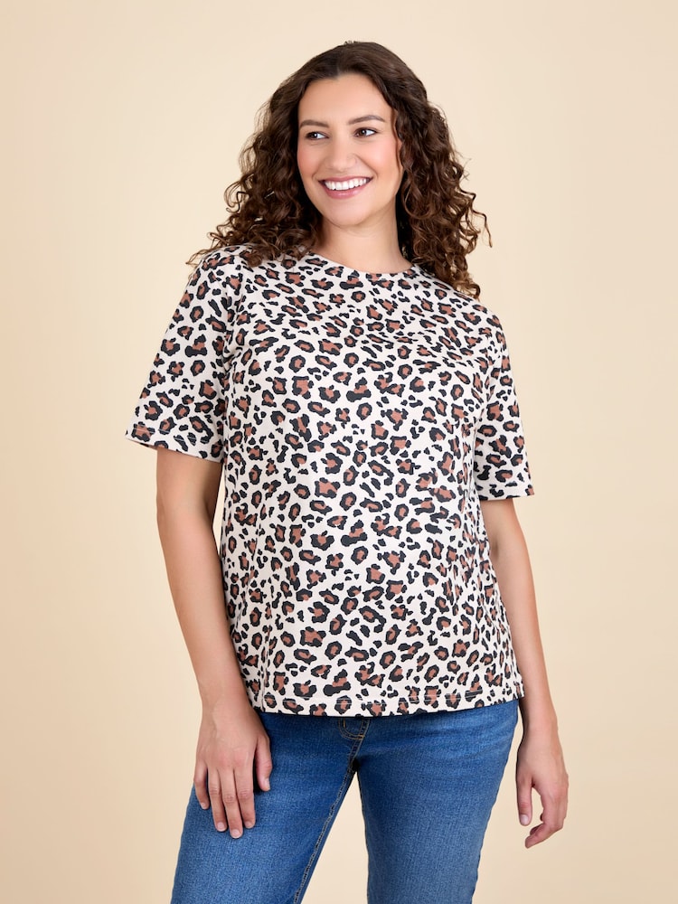JoJo Maman Bébé Light Brown Oversized Boyfriend Maternity T-Shirt - Image 1 of 4