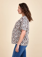 JoJo Maman Bébé Light Brown Oversized Boyfriend Maternity T-Shirt - Image 2 of 4