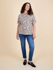 JoJo Maman Bébé Light Brown Oversized Boyfriend Maternity T-Shirt - Image 4 of 4
