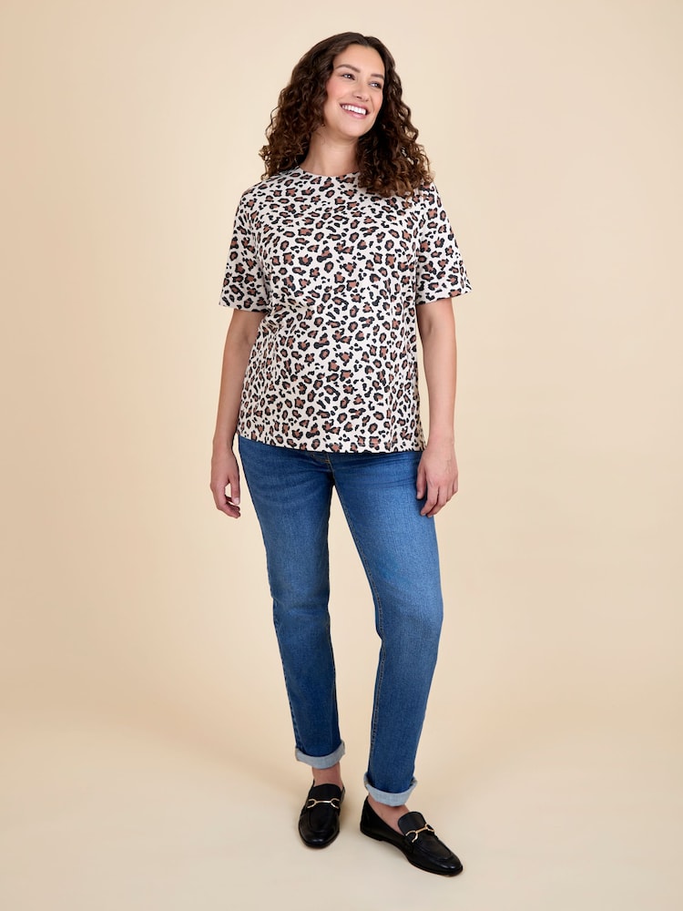 JoJo Maman Bébé Light Brown Oversized Boyfriend Maternity T-Shirt - Image 4 of 4
