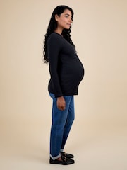 Jojo Maman Bébé Black Ribbed Tops 2 Pack - Image 4 of 4