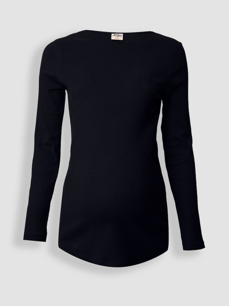 JoJo Maman Bébé Black 2-Pack Ribbed Maternity & Nursing Top - Image 7 of 7 JoJo Maman Bébé Black 2-Pack Ribbed Maternity & Nursing Top - Image 7 of 7