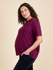 JoJo Maman Bébé Red Oversized Boyfriend Maternity T-Shirt - Image 2 of 4