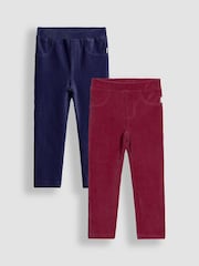 JoJo Maman Bébé Purple 2-Pack Jersey Cord Jeggings - Image 1 of 5