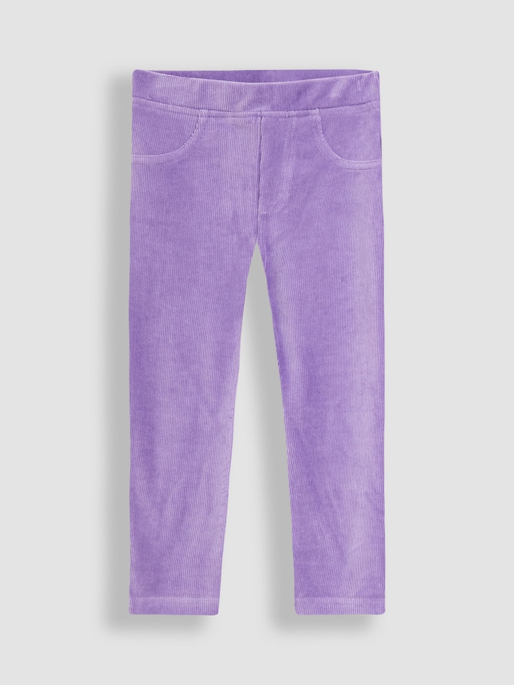 JoJo Maman Bébé Purple Light 2-Pack Jersey Cord Jeggings - Image 2 of 5