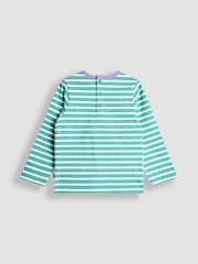JoJo Maman Bébé Blue Appliqué Stripe Top - Image 2 of 4