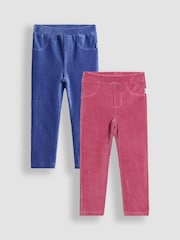 JoJo Maman Bébé Pink 2-Pack Jersey Cord Jeggings - Image 1 of 5