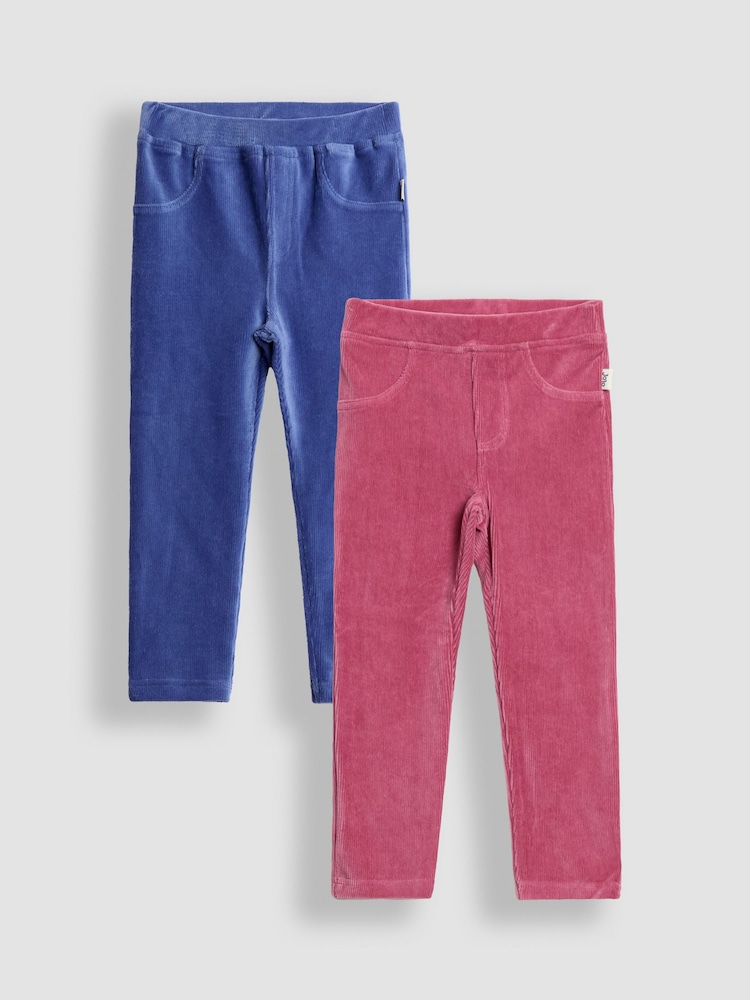 JoJo Maman Bébé Pink 2-Pack Jersey Cord Jeggings - Image 1 of 5