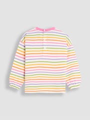 JoJo Maman Bébé Purple Drop Shoulder Stripe Top - Image 2 of 3