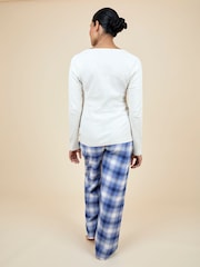 JoJo Maman Bébé Oatmeal Maternity Check Pyjama Set - Image 3 of 6