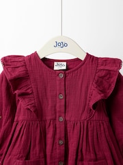 Jojo Maman Bébé Purple Embroidered Dress - Image 3 of 5